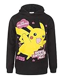  Go Pikachu - Sudadera con Capucha - para niña Negro Negro (15-16 Años