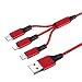 Produktbild myfei Multifunktions-Handy Kabel, 1,2 m 3 in 1 Micro USB + Typ C + 8 Pin Sync Data Ladegerät Line für iPhone 5/5S/SE/6/6S/6 PLUS/6S Plus/7/7 Plus/Samsung/Huawei