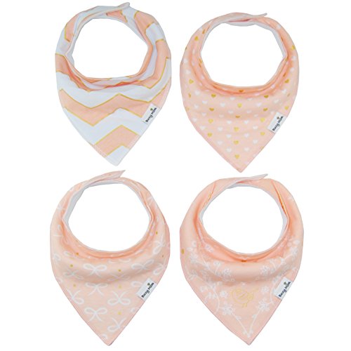 4er Pack Unisex Baby Kleinkind Bandana Sabbern Lätzchen mit Druckknöpfen 100% weiche Organische Baumwolle einzigartige Dusche Geschenk-Set Super Saugfähig für zahnende Füttern Fashion verstellbar