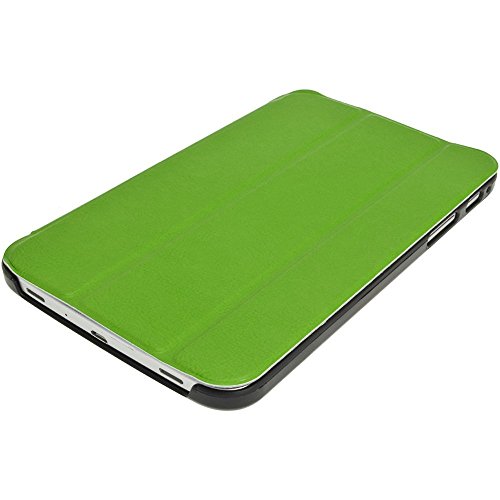 igadgitz Grün PU Ledertasche Hülle Smart Cover für Samsung Galaxy Tab 3 7.0" SM-T210 mit Multi Winkelbetrachtung Stand + Displayschutzfolie