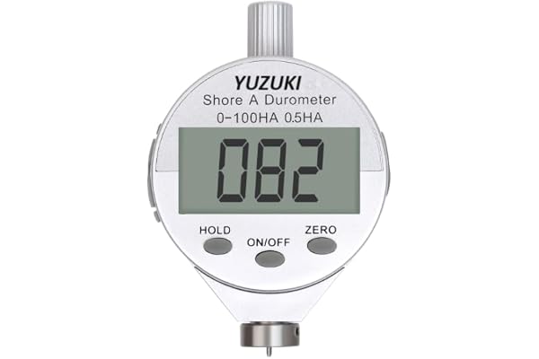 YUZUKI Digital Shore A Durometer DRHTA-E Model 0 100 HA Range, 0.5 HA Resolution Precision Hardness Tester for Rubber, Elastomers, and Soft Plastics LCD Display, Compact Design