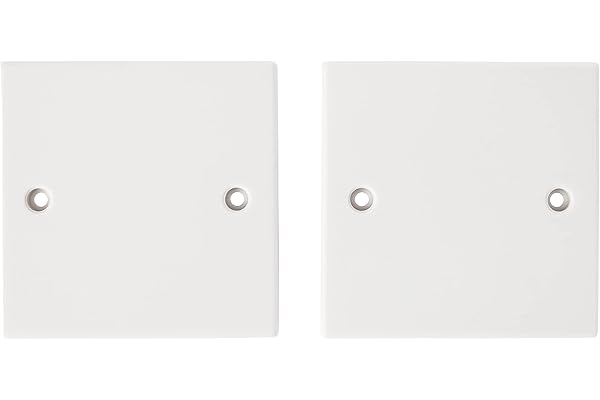 Bulk Hardware BH02676 Paquet de 2 Plaque vierge simple Blanc
