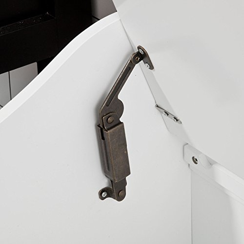 SoBuy® FSR40-W Wäschetruhe Wäschebank Wäschekorb in weiß Wäschesammler mit Deckel und herausnehmbarem Wäschesack BHT ca: 50x53x35cm - 3