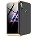 Produktbild Handyhülle für Xiaomi Mi A2 Lite/Redmi 6 Pro ,ERLI 3 in 1 Ultra Dünn 360°Full Body Schutz Schutzhülle ,Panzerglas Displayschutzfolie für Xiaomi Mi A2 Lite/Redmi 6 Pro , Anti-Kratzer Elegant Stoßfest Hart PC Skin Rückdeckel Glatte Rückseite Bumper tasche für Xiaomi Mi A2 Lite/Redmi 6 Pro (Schwarz + Gold)