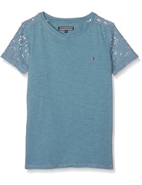 Tommy Hilfiger Mädchen T-Shirt D Slub Lace Cn Knit S/S