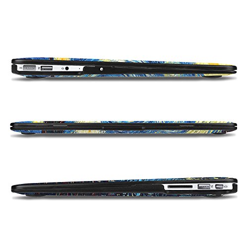 Fintie MacBook Air 13 Hülle Case – Ultra Slim Hochwertige Kunstleder Coated Hard Shell Schutzhülle Tasche für Apple MacBook Air 13.3″ (A1466 / A1369) , Sternennacht - 5