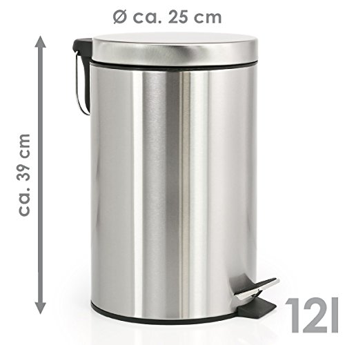 bremermann® Treteimer, mit Absenk-Automatik, Anti-Fingerabdruck, 12 L, matt, 6803 - 5