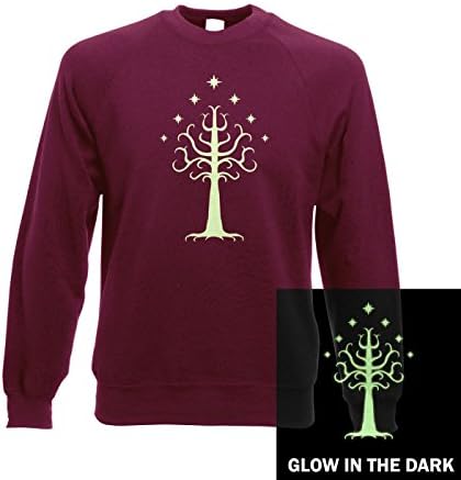 Glowing Tree Of Gondor Sweatshirt - Burgundy XX Large (52" Chest)