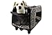Produktbild dbest products Pet Smart Cart, klein, Leopard, Rolling Carrier mit Rollen Weiche Seiten zusammenklappbar Reisetasche, Hund Katze Fluggesellschaft zugelassen Tote Gepäck Rucksack
