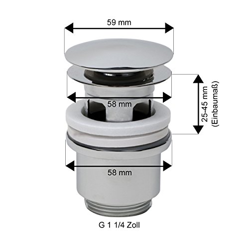 VARIOSAN Universal Ablaufgarnitur POP UP Ventil für Waschtisch / Waschbecken - 3