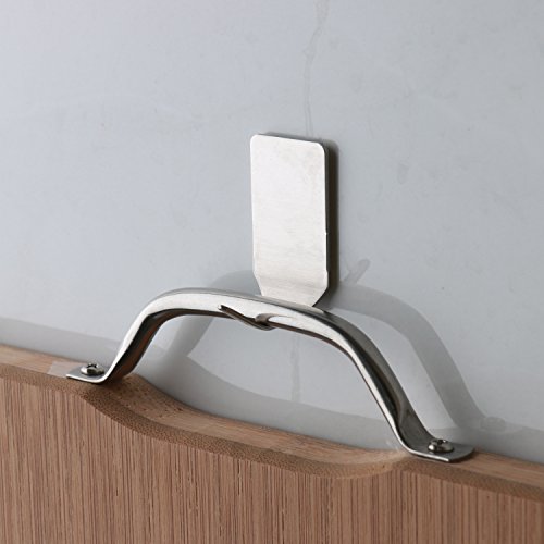 eSky24 8er Klebehaken Selbstklebehaken Geschirrhalter Kleiderhaken Wandhaken 3M selbstklebend wasserdicht Edelstahl ohne Bohren - 3