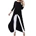 Produktbild Kingko® Damen Langarmshirt Strickpullover Langarm Pullover Sweatshirt Asymmetrisch Elegant Tunika Lose Strickhemd Sweatshirts Frühling Casual Lang Tshirt Top Tunika Tops (L, Black)