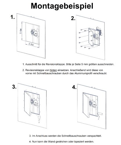 Revisionsklappe GK-Einlage 200 x 200 mm Gipskarton 12,5 mm KRAL2 Revisionstür Revision Wartungstür 20 x 20 cm Wartung Reinigungsklappe Wartungsöffnung mit Aluminium-Rahmen Feuchtraumgeeignet grün Trockenbau - 7
