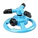 Produktbild DingLong Blau Rasensprenger Bewässerungssystem Automatisches Drei-Düsenköpfe Garten Sprinkler System mit 360-Grad-Drehung Perfekt für Rasen, Pflanzen, Blumen, Gemüse