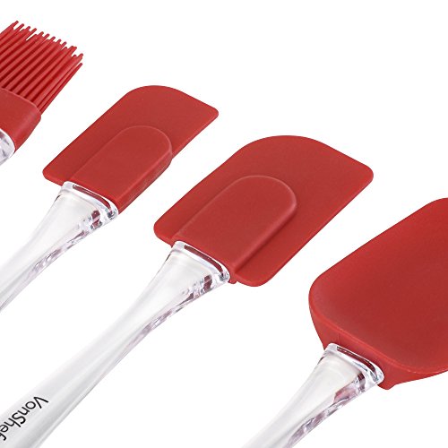 VonShef 4-teiliges Silikon Teigschaber und Pinsel Set zum Kuchenbacken und Mixen - 3