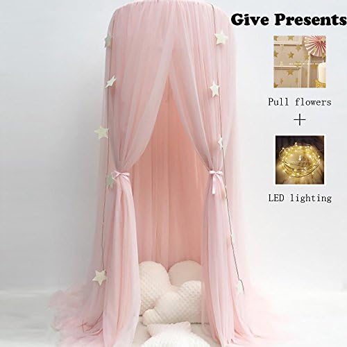 Round Baby Bed Mosquito Net Dome Hanging Cotton Bed Canopy Mosquito Net Curtain for Hammock Baby Kids Reading Playing Room Decor