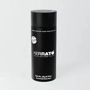 Kerrato Hair Fibres for Thinning Hair (DARK BROWN) Natural - 28g - Conceals Hair Loss in 10 seconds - Natural Hair Thickener & Fibre for Thin Hair for Men & Women