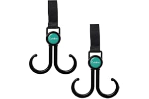 Cubble Universal 3 in 1 Stroller/Pram Hooks for Shopping Bags, Holds up to 3kg, Anti-Slip with Velcro Grip