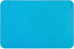 WUGU Silikonowa mata lutownicza 500°C, odporna na wysokie temperatury, 30 x 20 cm, magnetyczna i antystatyczna, idealna do naprawy elektroniki, smartfonów, zegarków i pistoletów lutowniczych, mata