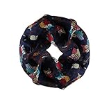 KPILP Damen Deckenschal Eulenmuster Print Schal Warm Wrap Pashminas Kopftücher, Herbst Winter, Neues Design,Dunkelblau
