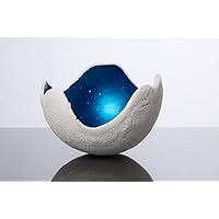 Lichtschale blau, Größe M, Beton weiss | Unikat handmade | Geburtstagsgeschenk | Einzigartiges Geschenk | Gartendeko
