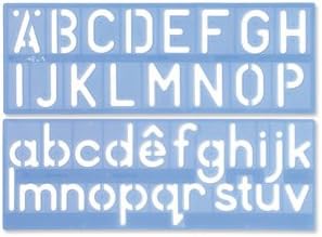 Helix Stencil Set of Letters Numbers &amp; £/p Symbols 50mm Upper &amp; Lower Case 4-Piece Ref H57010