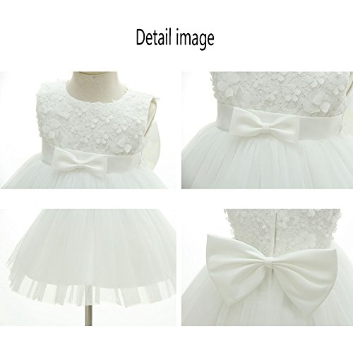 AHAHA Baby Mädchen Prinzessin Kleid Blumenmädchenkleid Taufkleid Festlich Kleid Hochzeit Partykleid Festzug Babybekleidung - 4