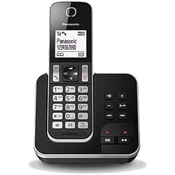 Panasonic KX-TGD320SPB - Teléfono Fijo Digital (hasta 16 Horas, contestador automático), Negro