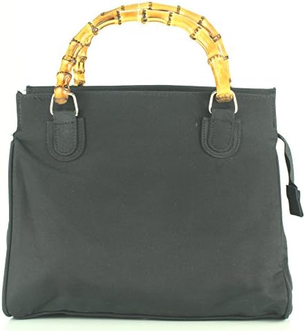 New Classic Top Bamboo Handle Black Handbag
