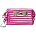 DDLBiz Portable Stripe Bowknot Waterproof Travel Makeup Cosmetic Container Pouch Handbag Holder Bag (Hot Pink)