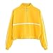 Produktbild Damen Sweatshirt,Geili Frauen Mode Langarm Gestreiften Zipper Sweatshirt Jumper Pullover Bluse Damen Beiläufig Sportoberteile Hemd Streetwear Tee Shirt Langarmshirt Basictop