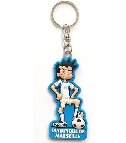 Porte-clés Vintage Olympique De Marseille – Ancien, Blanc Et Bleu, Blason