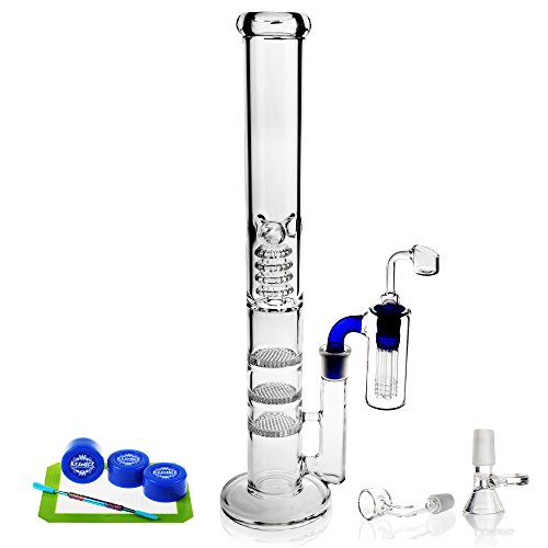 REANICE Direkt Glas Bongs Rohre Großen Drei Höhe 44cm Schichten Oneycomb Reifen Kaffeemaschine Vogelkäfig Bubbler Hookahs Wasserleitungen Bohrinseln Bong Glas Glass Bongs Pipe Recycler