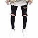 Produktbild Malloom® Mens Ripped Slim Fit Motorcycle Vintage Denim Jeans Hiphop Streetwear Pants schwarz (schwarz, 30)