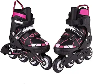 Kixre Adjustable Roller Skates for Beginners, Intermediates and Professionals for Adult Boy and Girl || in-Line Skates with Adjustable Length || Multi