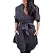 Produktbild DOLDOA Damen Cardigan,Frauen Herbst lange Ärmel blouson Schlank jacke Strickmantel (EU: 48, C - Dunkelgrau)