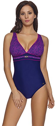 aQuarilla Trajes de Baño Enteros Una Pieza Mujer 94D2N1 (Azul Claro/Rosa, EU 38 = ES 36)