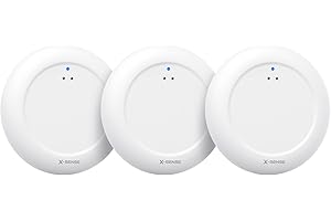 X-Sense Rilevatori d'Acqua WiFi Ultrasottili con Stazione Base SBS50 richiesta, Sensori Allagamento IP67 con Avvisi via App, Sensori di Livello per Cucine, Bagni e Cantine, SWS0A, 3 Pezzi
