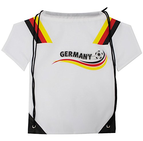 ” Fußball Shirt Trikot – Deutschland ” – Sportbeutel – Turnbeutel – Schuhbeutel __ wasserabweisend & abwischbar – für Kinder & Erwachsene / Germany – Schulbeutel Kindergarten – Jungen / Sporttasche – Kindergarten Schule – Schwimmbeutel & Schwimmtasche / Sportsack – Wäschebeutel Beutel – Fussballer Spiel Verein WM EM – Sport T-Shirt
