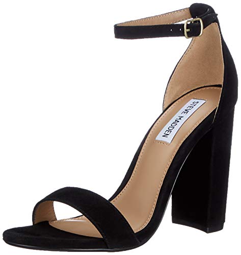 Steve Madden Carrson, Sandales Bride Cheville Femme, Noir (Black Suede 015), 38 EU
