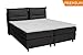 Produktbild Boxspringbett ka-line® 140x200 cm Anthrazit H3 mit Kissen-Optik & Füßen Polsterbett Premium Hotelbett Bett amerikanische Doppelbett Luxus Komfort