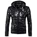 Produktbild R-Cors Übergangsjacke Jacke Bikerjacke Kunstlederjacke Sweats Winterjacke Sweatjacke Kunstleder Frühlingsjacke Lederjacke mit Kapuze