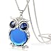 Produktbild Kette Schmuck Halskette Damen DAY.LIN Frauen Eule Anhänger Diamant Pullover Kette lange Halskette Schmuck (Blau)