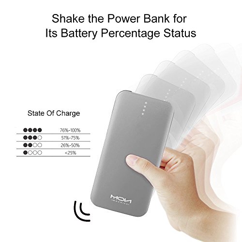 Moxnice Batterie Externe 10000mAh Power Bank Petit Chargeur Portable Rapide et Portable de Batterie avec Micro USB C  ble Int  gr   pour iPhone Android Samsung Galaxie Huawei iPad Tablette  gris 