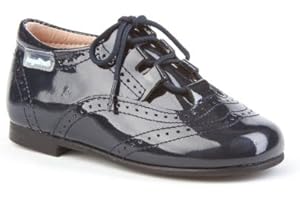 ANGELITOS Zapatos Inglesitos Charol Para Niños Todo Piel Mod.1505. Calzado Infantil Made In Spain, Garantia de Calidad. (25, Azul Marino)