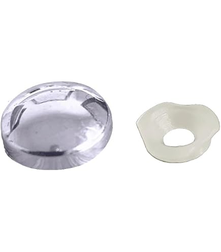 PLASTIC CHROME DOME SCREW COVER CAPS - PRE PACKED CAPS & WASHERS - SNAP