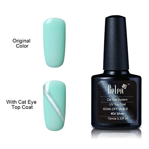 Gel Polish, Belen Cat Eye Top Coat Gel Nail Polish Metal Chameleon Colors Change Color Gel Magnetic Cat Gel Polish UV Nail Art 10ML
