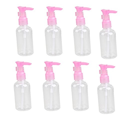 Pink 75ml Perfume Shampoo Lotion Liquid Cosmetic Clear Plastic Pressed Pump Spray Bottle Pack of 8