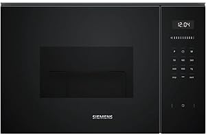Siemens BE555LMB1 iQ500 Four à micro-ondes encastrable avec fonction grill 59 x 38 cm 900 W 25 l de surface de cuisson en acier inoxydable, commande TouchControl, aide au nettoyage hydrolytique
