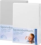 Julius Zöllner Spannbettlaken 2er-Pack Single-Jersey hellgrau/weiß Größe 40x90 cm